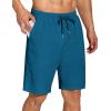 COOFANDY Mens Casual Beach Shorts Summer Elastic Waist Shorts Lightweight Drawstring Golf Shorts(Lake Blue)