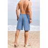 COOFANDY Mens Casual Beach Shorts Summer Elastic Waist Shorts Lightweight Drawstring Golf Shorts(Light Blue)