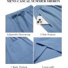 COOFANDY Mens Casual Beach Shorts Summer Elastic Waist Shorts Lightweight Drawstring Golf Shorts(Light Blue)