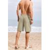 COOFANDY Mens Casual Beach Shorts Summer Elastic Waist Shorts Lightweight Drawstring Golf Shorts(Moon Grey)