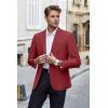 COOFANDY Men’s Casual Blazer Lightweight Suit Jacket Slim Fit Sport Coats for Men(Dark Red)