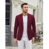 COOFANDY Men’s Casual Blazer One Button Sport Coat Slim Fit Lightweight Suit Blazer Jacket(Dark Red)