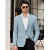 COOFANDY Men’s Casual Blazer Slim Fit Lightweight Sport Coats One Button Suit Jacket Dress Blazer Jackets(Light Blue)