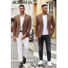 COOFANDY Mens Casual Blazer Slim Fit Suit Jacket Lightweight Knit Sport Coat Two Button Blazer Jacket(Brown)