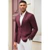 COOFANDY Mens Casual Blazer Slim Fit Suit Jacket Lightweight Knit Sport Coat Two Button Blazer Jacket(Burgundy)
