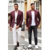 COOFANDY Mens Casual Blazer Slim Fit Suit Jacket Lightweight Knit Sport Coat Two Button Blazer Jacket(Burgundy)