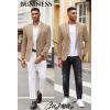 COOFANDY Mens Casual Blazer Slim Fit Suit Jacket Lightweight Knit Sport Coat Two Button Blazer Jacket(Khaki)
