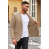 COOFANDY Mens Casual Blazer Slim Fit Suit Jacket Lightweight Knit Sport Coat Two Button Blazer Jacket(Khaki)