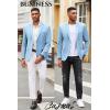 COOFANDY Mens Casual Blazer Slim Fit Suit Jacket Lightweight Knit Sport Coat Two Button Blazer Jacket(Light Blue)