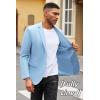 COOFANDY Mens Casual Blazer Slim Fit Suit Jacket Lightweight Knit Sport Coat Two Button Blazer Jacket(Light Blue)