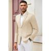COOFANDY Mens Casual Blazer Slim Fit Suit Jacket Lightweight Knit Sport Coat Two Button Blazer Jacket(Light Khaki)
