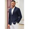 COOFANDY Mens Casual Blazer Slim Fit Suit Jacket Lightweight Knit Sport Coat Two Button Blazer Jacket(Navy Blue)