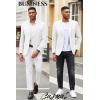 COOFANDY Mens Casual Blazer Slim Fit Suit Jacket Lightweight Knit Sport Coat Two Button Blazer Jacket(White)