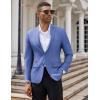 COOFANDY Mens Casual Blazer Slim Fit Suit Jacket Two Button Lightweight Sport Coat(Light Royal Blue)