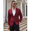 COOFANDY Mens Casual Blazer Slim Fit Suit Jacket Two Button Lightweight Sport Coat(Wine Red)