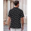 COOFANDY Mens Casual Button Down Shirt Short Sleeve Wrinkle Free Shirts Summer Shirt(Black Palm Tree)