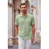 COOFANDY Mens Casual Button Down Shirt Short Sleeve Wrinkle Free Shirts Summer Shirt(Light Green)