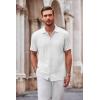 COOFANDY Mens Casual Button Down Shirt Short Sleeve Wrinkle Free Shirts Summer Shirt(White)