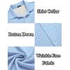 COOFANDY Men’s Casual Button Down Shirt Wrinkle Free Shirts Long Sleeve Dress Shirt(Black Spots Blue)