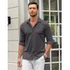 COOFANDY Men’s Casual Button Down Shirt Wrinkle Free Shirts Long Sleeve Dress Shirt(Dark Gray)