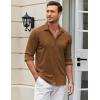 COOFANDY Men’s Casual Button Down Shirt Wrinkle Free Shirts Long Sleeve Dress Shirt(Light Brown)