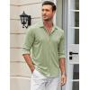 COOFANDY Men’s Casual Button Down Shirt Wrinkle Free Shirts Long Sleeve Dress Shirt(Light Green)