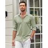 COOFANDY Men’s Casual Button Down Shirt Wrinkle Free Shirts Long Sleeve Dress Shirt(Light Green)