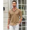 COOFANDY Men’s Casual Button Down Shirt Wrinkle Free Shirts Long Sleeve Dress Shirt(Light Khaki)