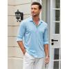 COOFANDY Men’s Casual Button Down Shirt Wrinkle Free Shirts Long Sleeve Dress Shirt(Sky Blue)