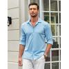 COOFANDY Men’s Casual Button Down Shirt Wrinkle Free Shirts Long Sleeve Dress Shirt(Sky Blue)