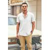 COOFANDY Men’s Casual Button Down Shirts Short Sleeve Banded Collar Dress Shirts Solid Summer Beach Tops(White)