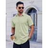 COOFANDY Mens Casual Button Down Shirts Short Sleeve Summer Untucked Dress Shirt with Pocket(Light Green)