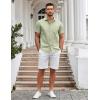 COOFANDY Mens Casual Button Down Shirts Short Sleeve Summer Untucked Dress Shirt with Pocket(Light Green)