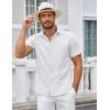 COOFANDY Mens Casual Button Down Shirts Short Sleeve Summer Untucked Dress Shirt with Pocket(White)