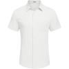 COOFANDY Men’s Casual Button Down Shirts Short Sleeve Textured Summer Beach Shirt with Pocket(A-white)
