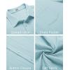 COOFANDY Men’s Casual Button Down Shirts Short Sleeve Textured Summer Beach Shirt with Pocket(Baby Blue)