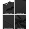 COOFANDY Men’s Casual Button Down Shirts Short Sleeve Textured Summer Beach Shirt with Pocket(Black)