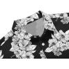 COOFANDY Men’s Casual Button Down Shirts Short Sleeve Textured Summer Beach Shirt with Pocket(Black-white Floral)