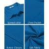 COOFANDY Men’s Casual Button Down Shirts Short Sleeve Textured Summer Beach Shirt with Pocket(Blue)