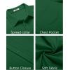 COOFANDY Men’s Casual Button Down Shirts Short Sleeve Textured Summer Beach Shirt with Pocket(Dark Green)