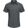 COOFANDY Men’s Casual Button Down Shirts Short Sleeve Textured Summer Beach Shirt with Pocket(Dark Grey)