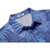 COOFANDY Men’s Casual Button Down Shirts Short Sleeve Textured Summer Beach Shirt with Pocket(Gray Blue-leaves)