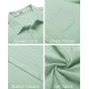 COOFANDY Men’s Casual Button Down Shirts Short Sleeve Textured Summer Beach Shirt with Pocket(Light Green)