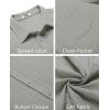 COOFANDY Men’s Casual Button Down Shirts Short Sleeve Textured Summer Beach Shirt with Pocket(Light Grey)