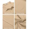 COOFANDY Men’s Casual Button Down Shirts Short Sleeve Textured Summer Beach Shirt with Pocket(Light Khaki)