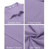 COOFANDY Men’s Casual Button Down Shirts Short Sleeve Textured Summer Beach Shirt with Pocket(Light Purple)