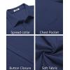 COOFANDY Men’s Casual Button Down Shirts Short Sleeve Textured Summer Beach Shirt with Pocket(Navy Blue)