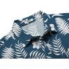 COOFANDY Men’s Casual Button Down Shirts Short Sleeve Textured Summer Beach Shirt with Pocket(Navy-white Leaves)