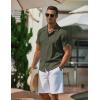 COOFANDY Men’s Casual Button Down Shirts Short Sleeve Wrinkle-Free Summer Beach Wear(Army Green)