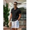 COOFANDY Men’s Casual Button Down Shirts Short Sleeve Wrinkle-Free Summer Beach Wear(Black)